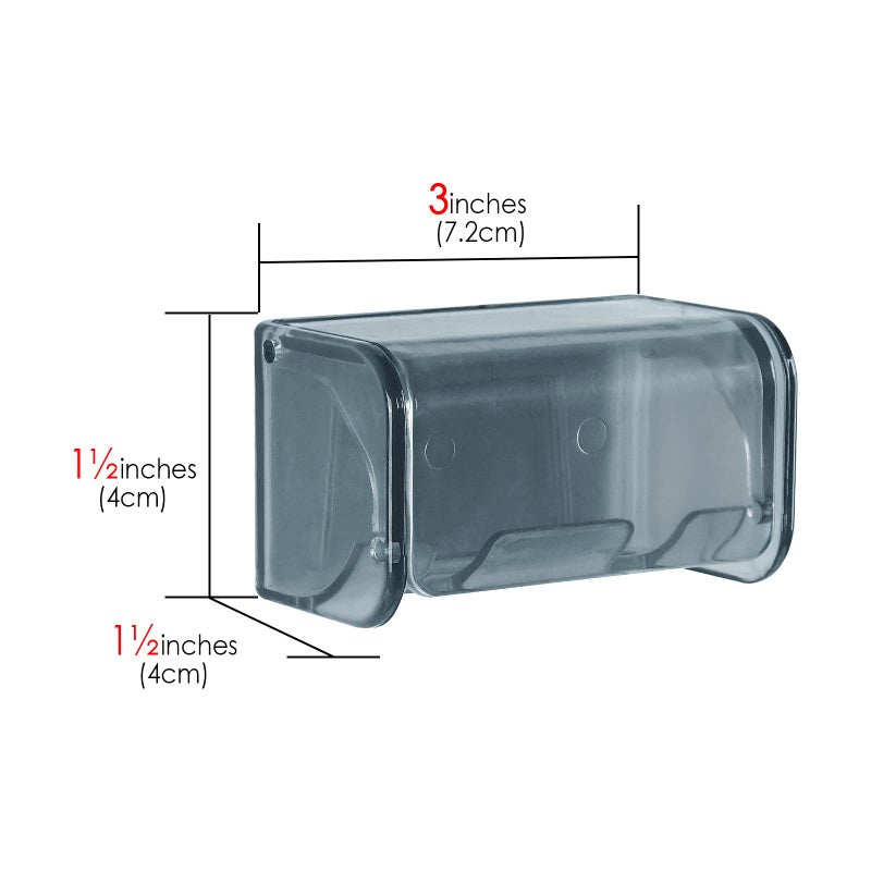 LUEXBOX 2 PCS Toothbrush Holder Wall Mounted with Cover for Bathroom  2 Slots Toothbrush Storage Organizer for Shower  Self Adhesive Toothbrush Hanger Rack for Dorm  Cabinet (Grey) - Image 3